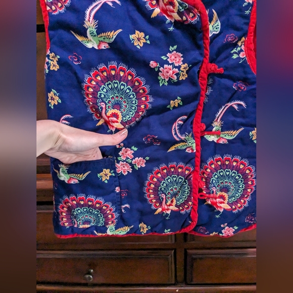 🎊 Unique reversable vintage, Chinawear quilted vest 🎊 - Picture 4 of 6